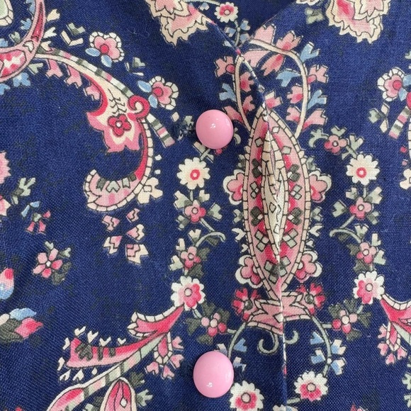 NWT Vintage Go Vicki Size Medium Floral Suit Top Blouse Jacket Balloon Sleeve - Picture 4 of 6